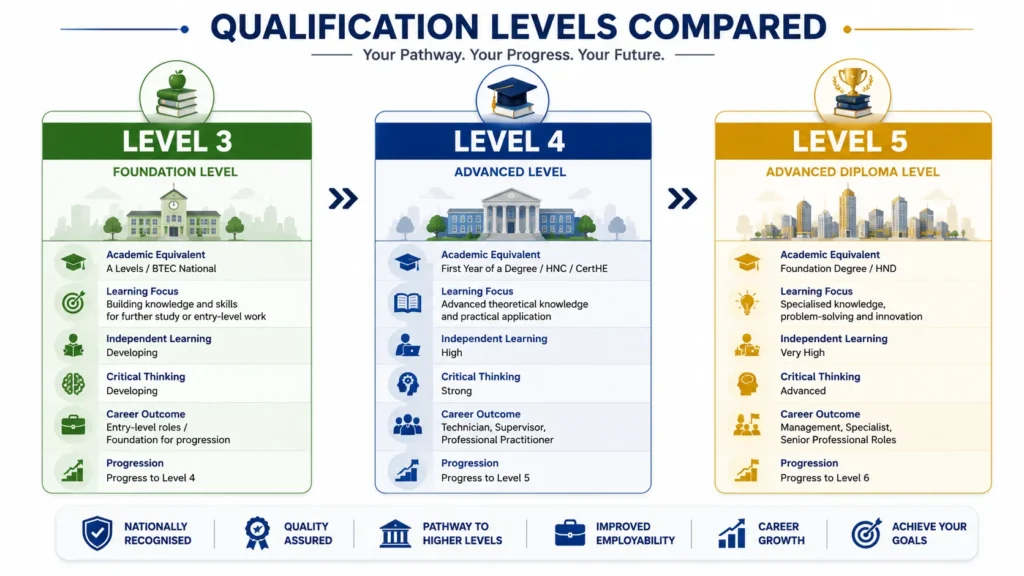 Level 3 vs Level 4 vs Level 5 Comparison