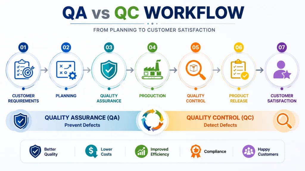 QA vs QC Workflow Diagram