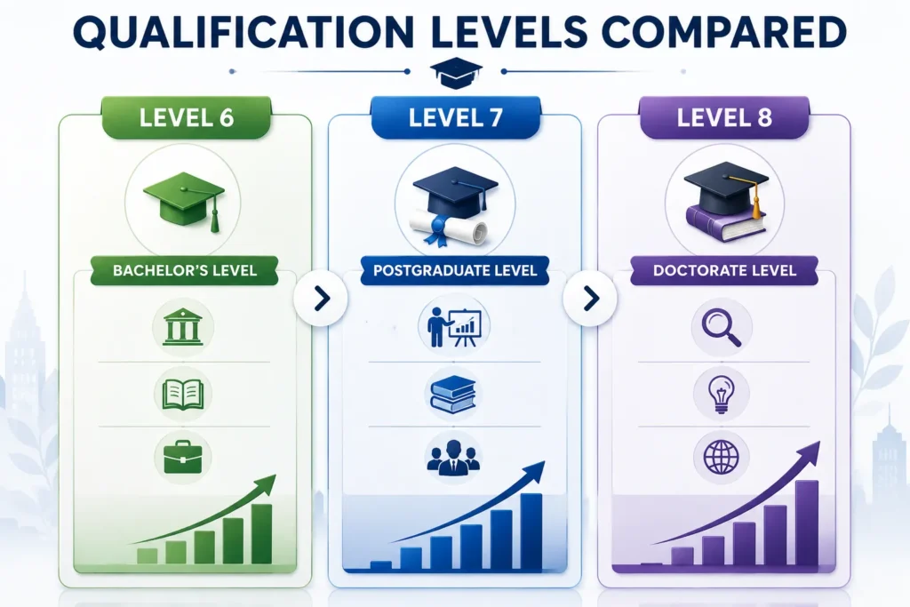 Qualification levels comparison infographic