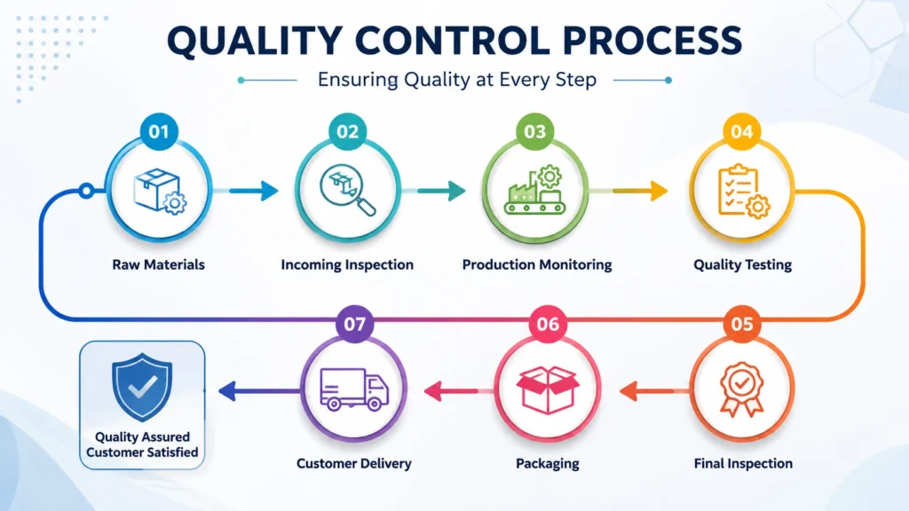 Quality control workflow infographic