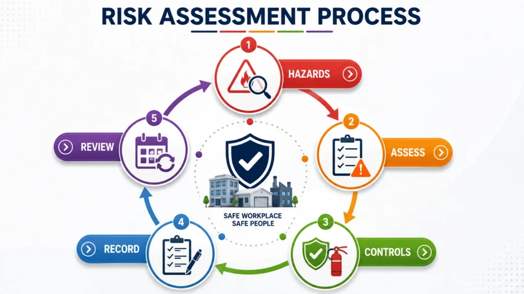 Risk assessment process infographic