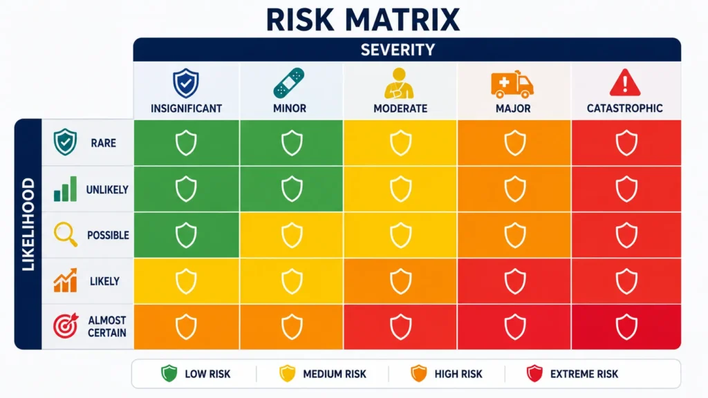 Risk matrix infographic design