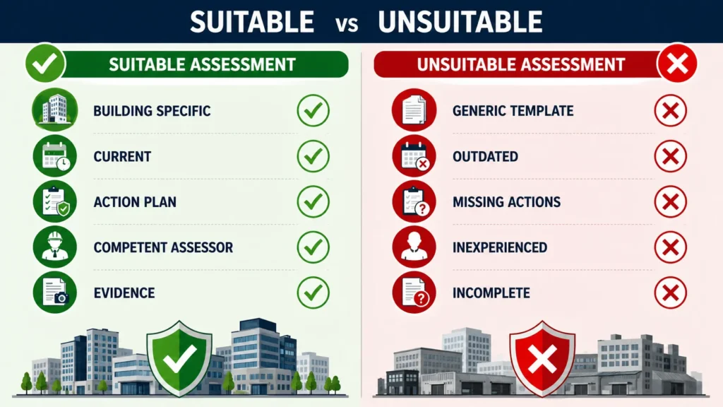 Suitable vs unsuitable assessments comparison