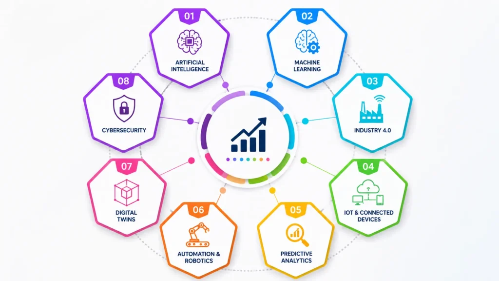Technology trends and industry 4.0 diagram