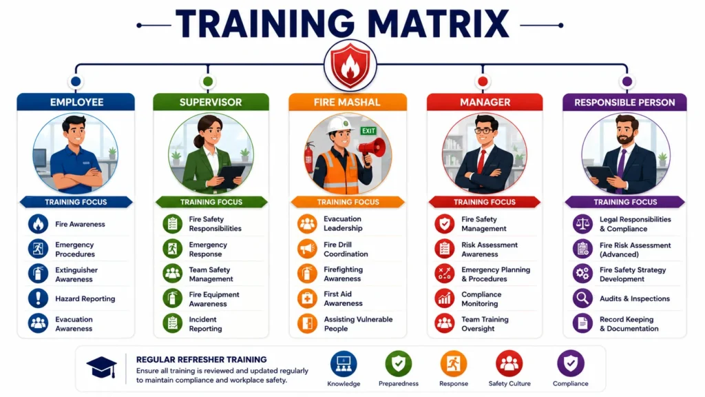 Training matrix infographic for workplace safety