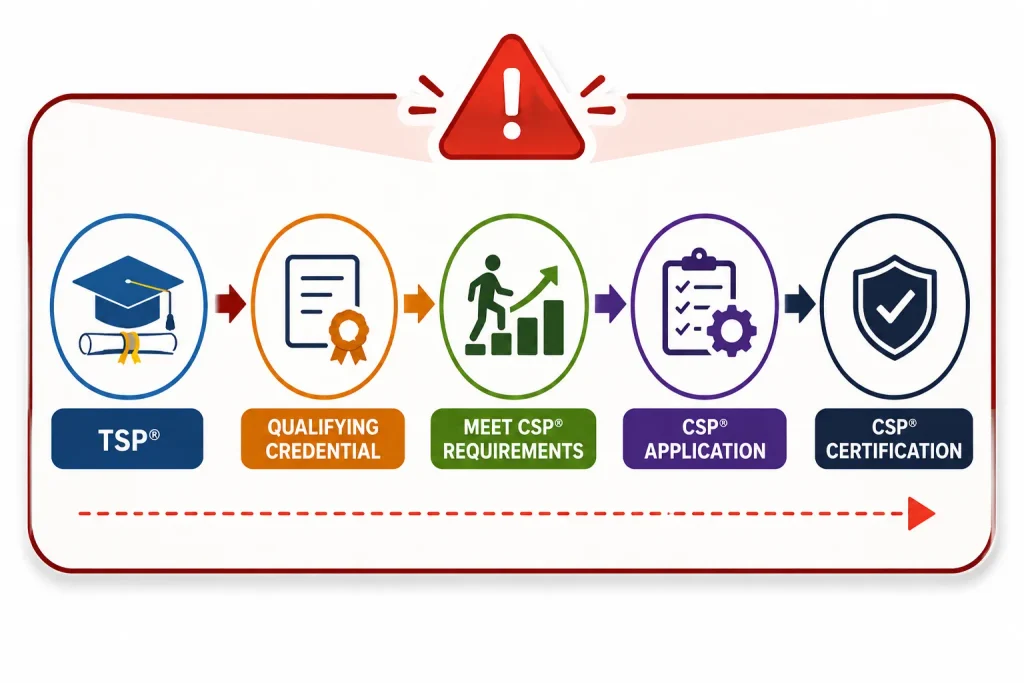 CSP® Certification Pathway Warning Infographic