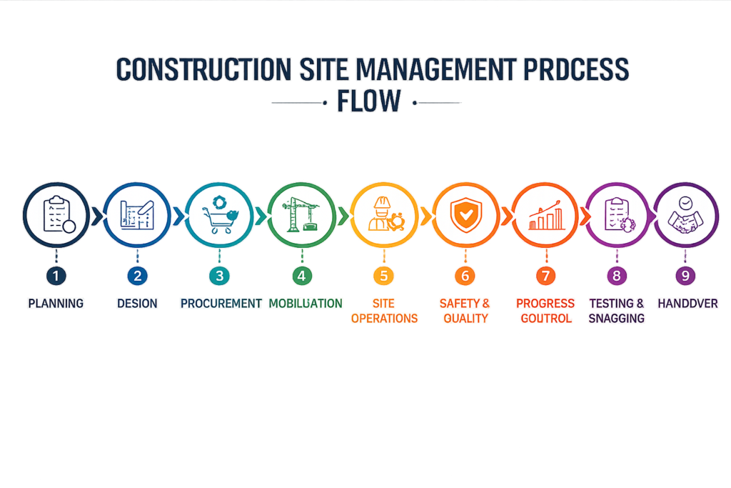 Construction Site Management Process Flow