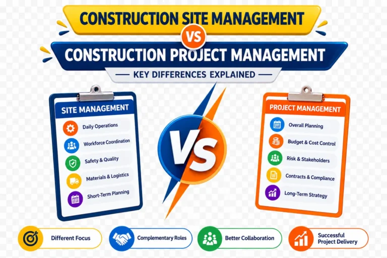 Construction Site Management vs Construction Project Management
