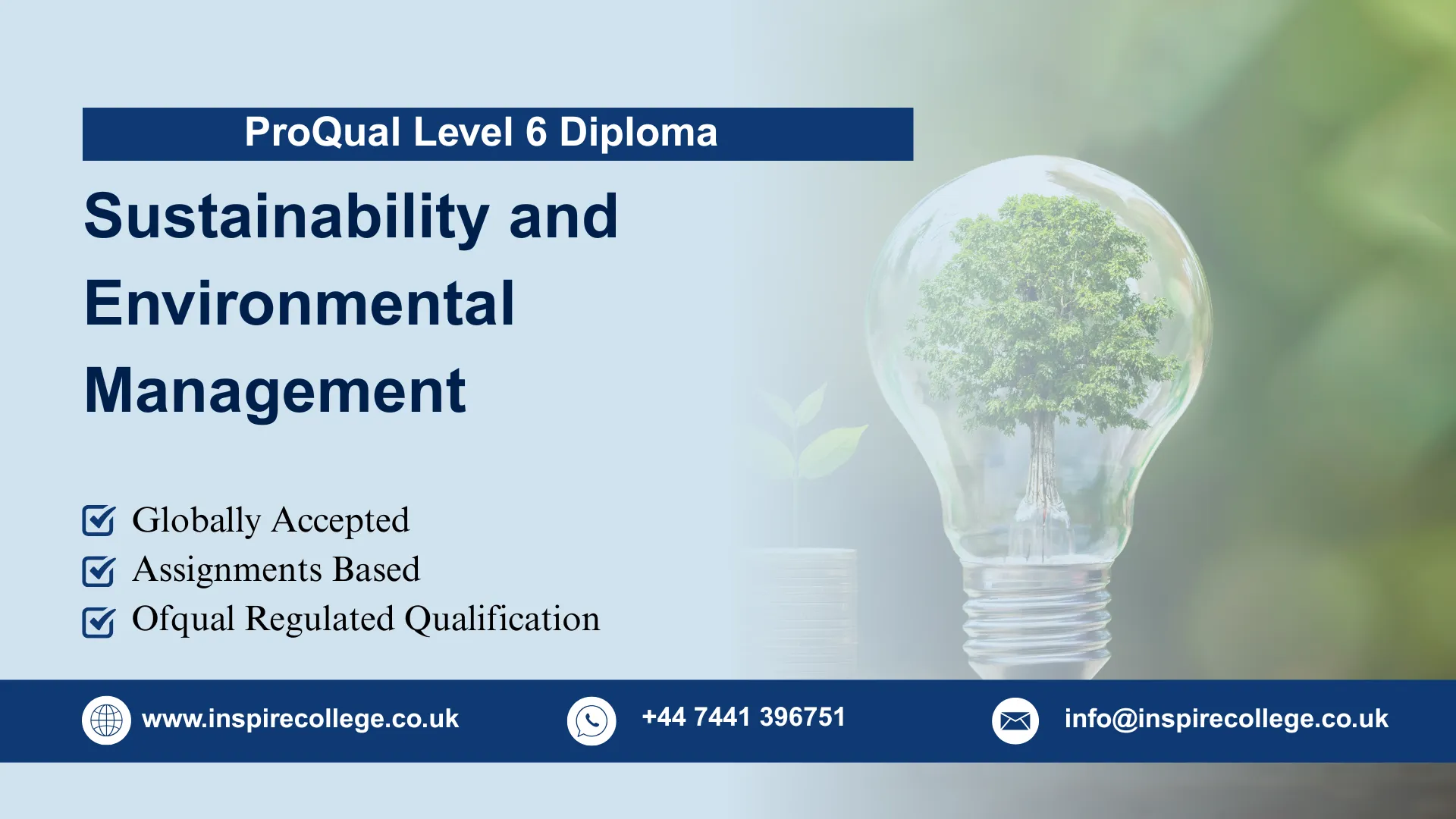 ProQual Level 6 Diploma in Sustainability and Environmental Management