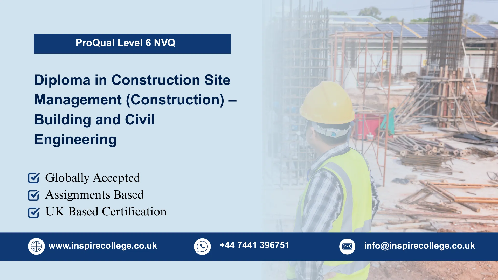 ProQual Level 6 NVQ Diploma in Construction Site Management (Construction) – Building and Civil Engineering