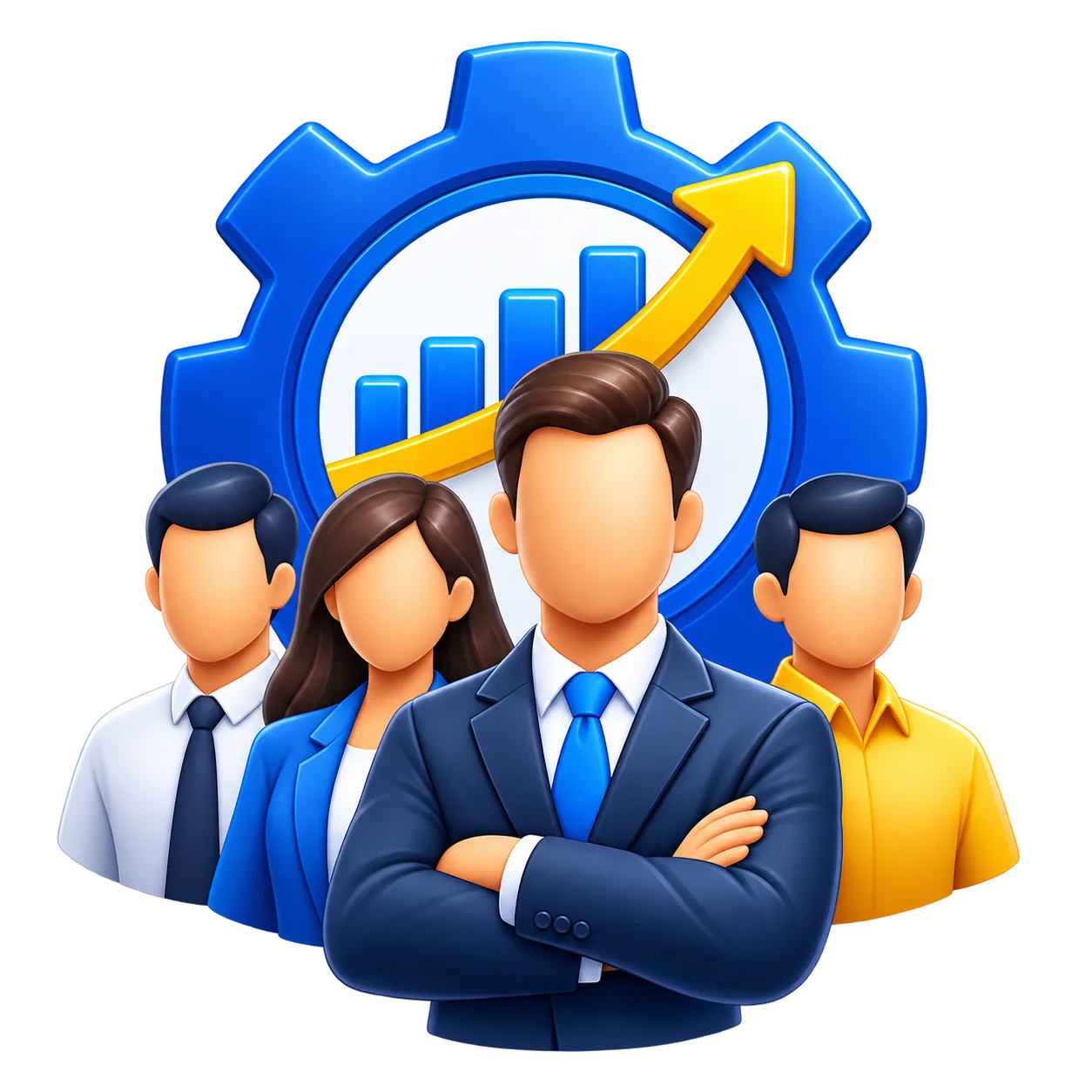 Glossy 3D Team Growth Icon