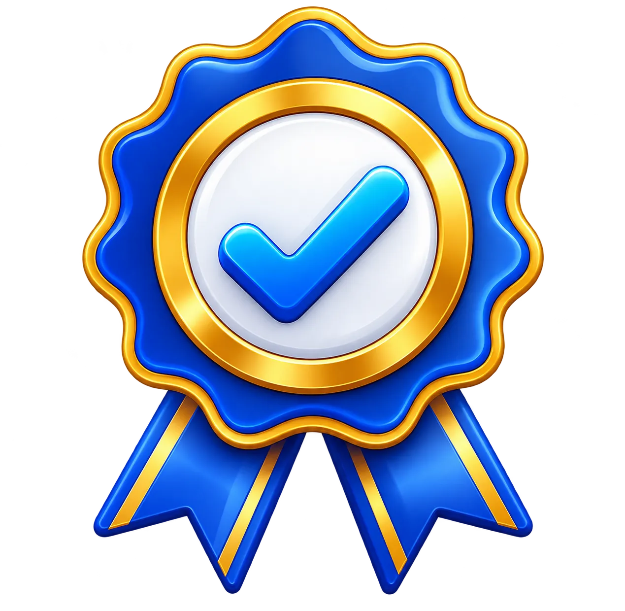 Glossy Blue and Gold Verified Medal