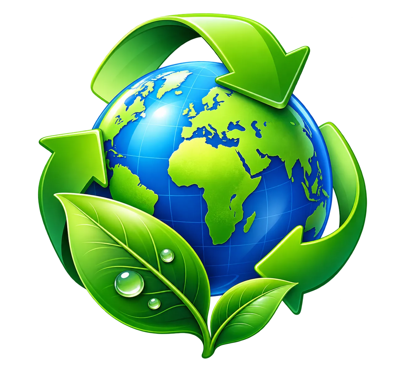 Glossy Earth Eco Recycling Emblem