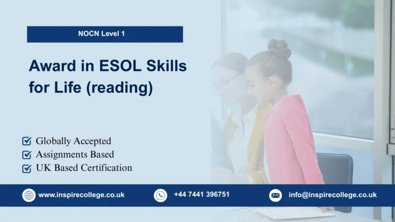 NOCN Level 1 Award in ESOL Skills for Life (reading)