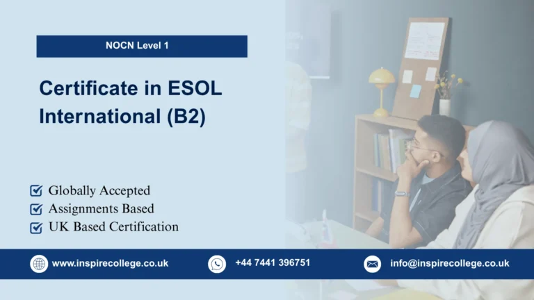 NOCN Level 1 Certificate in ESOL International (B2)