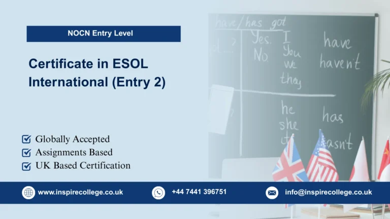 NOCN Entry Level Certificate in ESOL International (Entry 2)